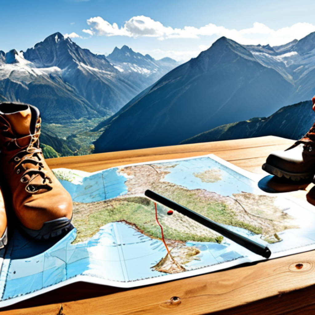 **

"A topographical map spread out on a wooden table, compass and GPS device alongside, hiking boots and a magnifying glass nearby.  Atmosphere of focused study and outdoor adventure. Italian Alps in the background, sunny day.  Concept: Cartography and Orientation."

**