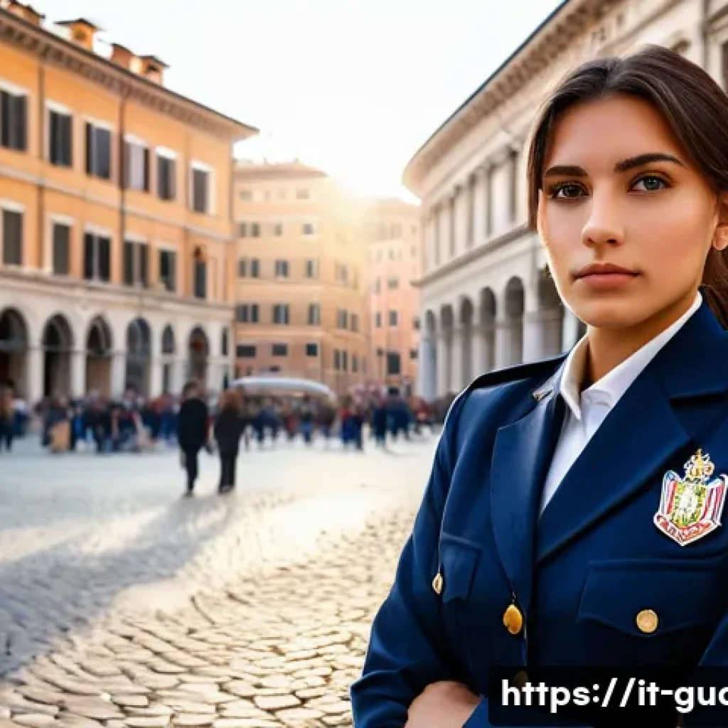 경비지도사 시험 합격 후 첫 업무 - **Prompt:** A young, determined Italian female security professional, in her late 20s, dressed in a ...