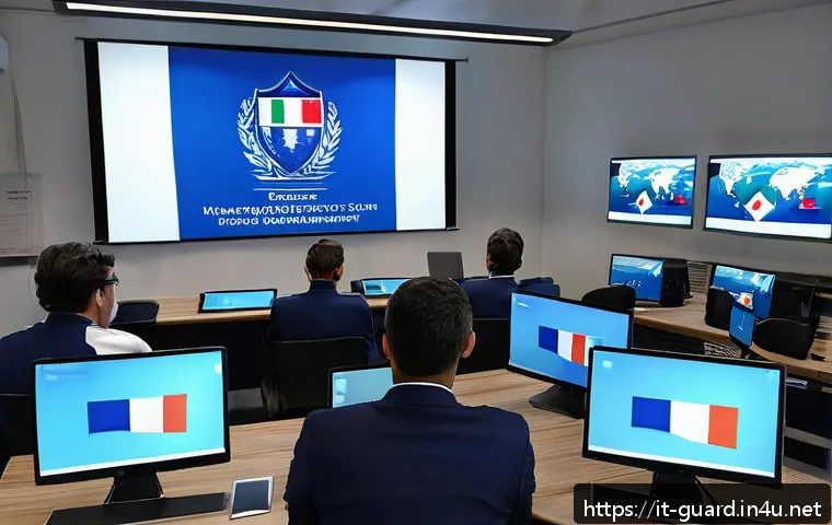 경비지도사와 관련된 자격증 트렌드 - A professional security training classroom in Italy, featuring adult students in business casual att...